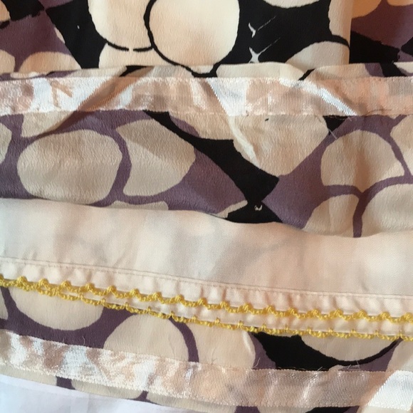 Anthropologie high waist cream/purple polka dot lightweight lined silk skirt EUC - Picture 5 of 7